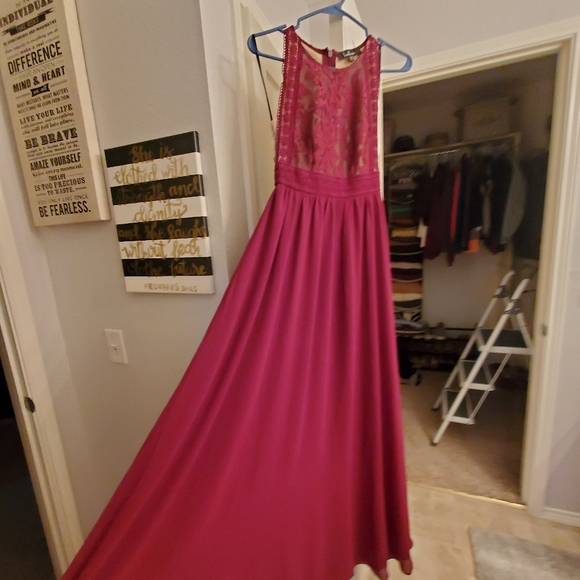 Lulu's Burgundy/Maroon Forever & Always Lace Maxi Dress - Picture 1 of 11